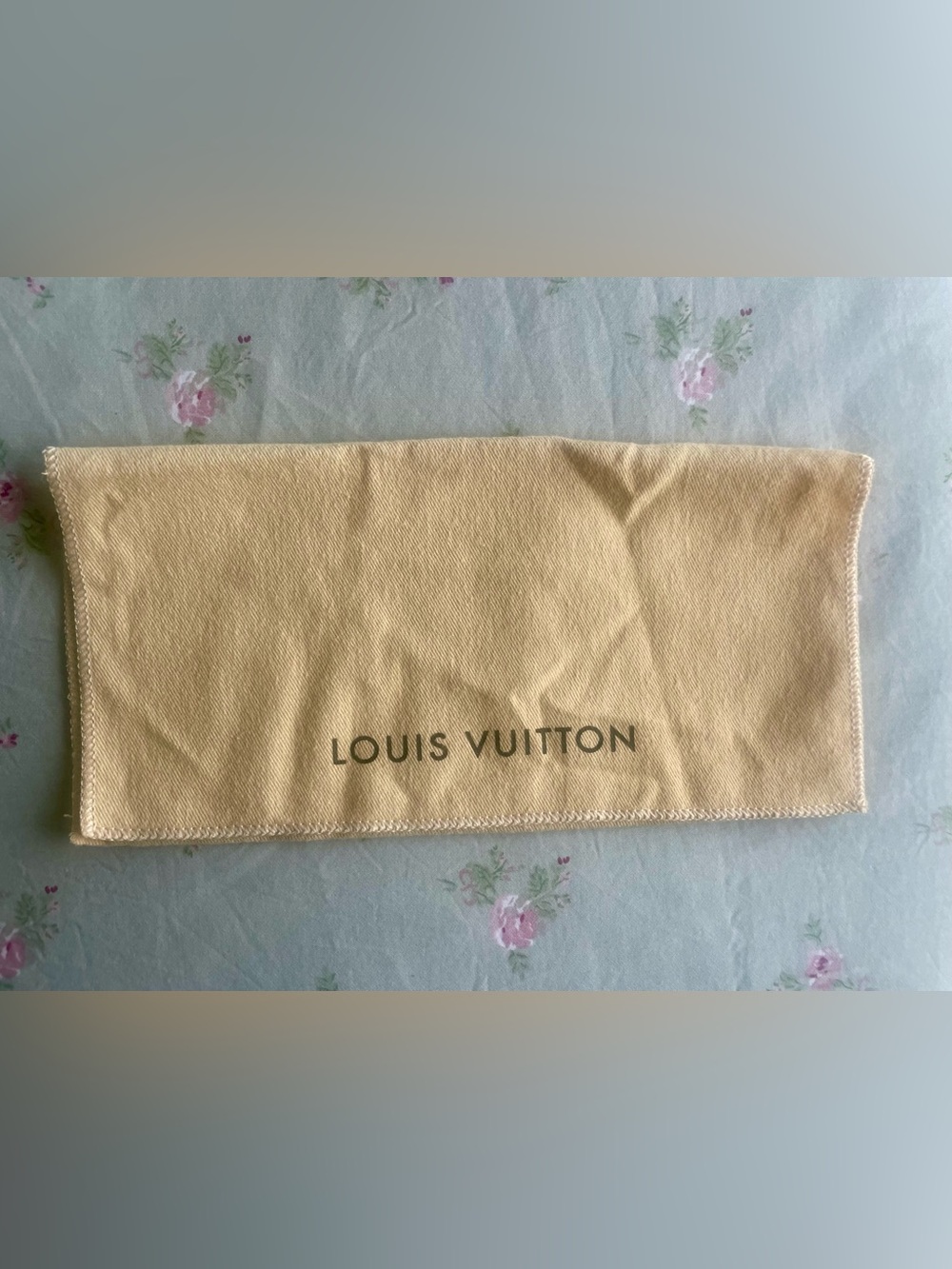 Authentic Louis Vuitton Beige Dust Cover with Olive Logo